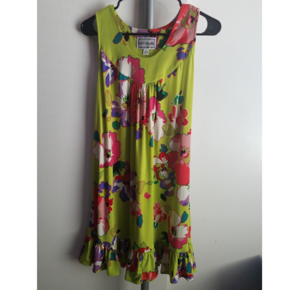 Lime Floral Midi Dress